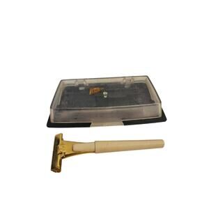 Schick J-1 Cream and Gold Vintage Injector Safety Razor